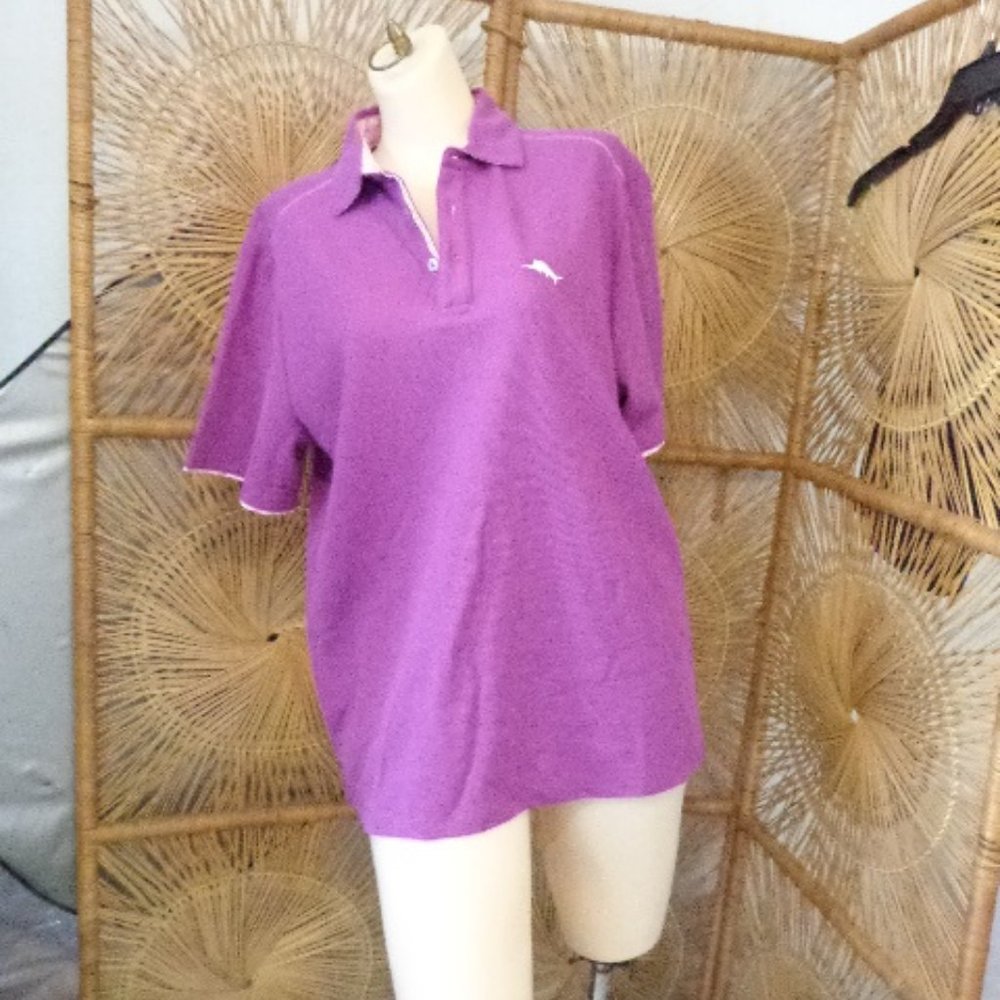 NWT Tommy Bahama Purple Island Zone S Maderia Mosaic Five O Clock SS Polo $110 - Picture 4 of 10